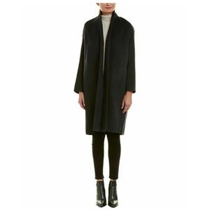 W212 NWT VINCE HIGH COLLAR V NECK WOOL BLEND WOMEN COAT SZ XS DARK GRAY $695